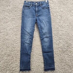 Denim Forum Nico Skinny Crop Jeans‎ Womens 26 Blue Raw Hem Mid Rise Casual